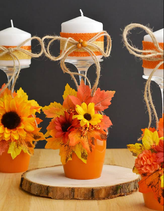 Pumpkin Wine Glass Candle Workshop